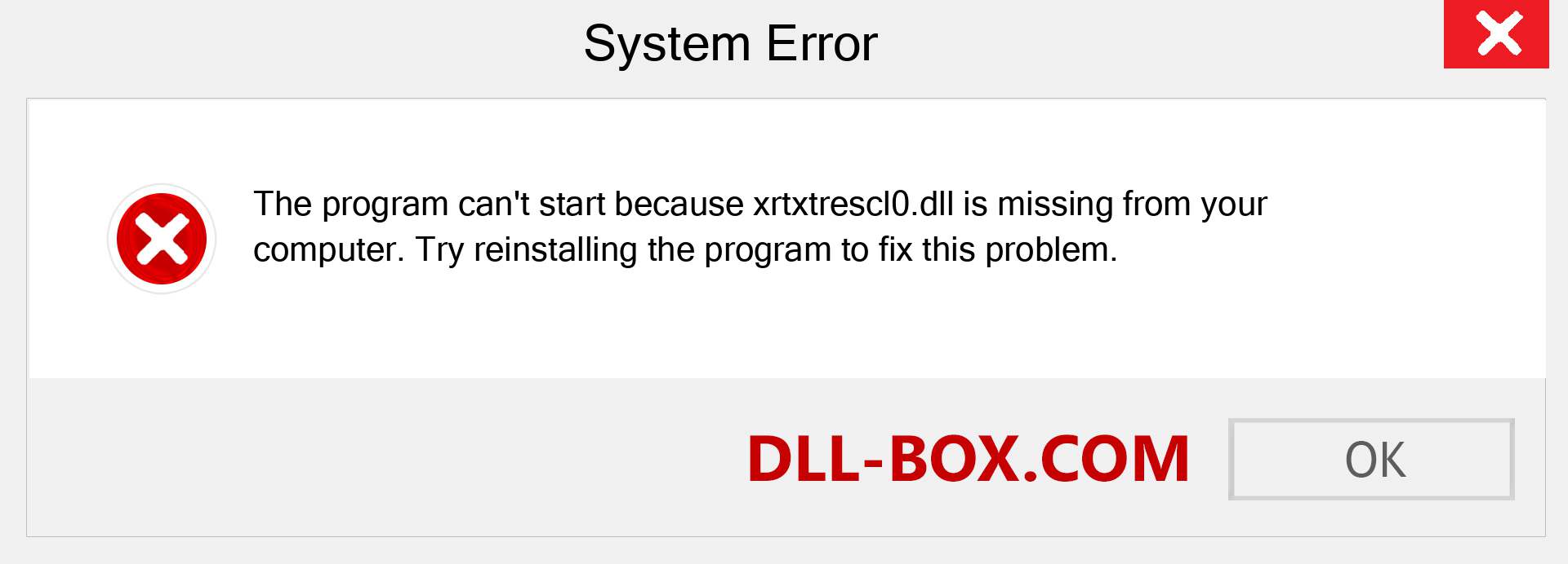  xrtxtrescl0.dll file is missing?. Download for Windows 7, 8, 10 - Fix  xrtxtrescl0 dll Missing Error on Windows, photos, images